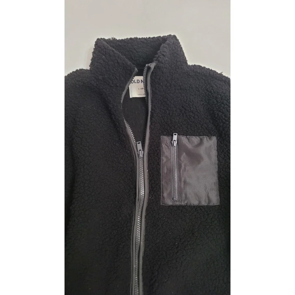 Old Navy Girls/Boy Fleece Full Zip Jacket‎ Black Long Sleeve Coat Size L (10-12)